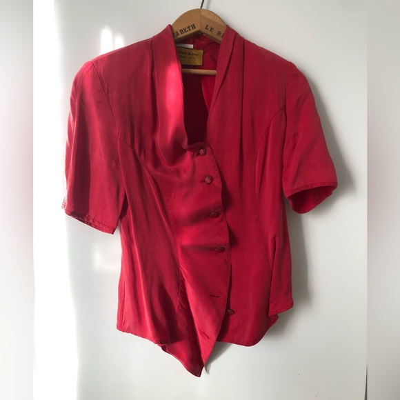 Vintage 100% Silk Blouse by Canadian Designer Jean-Claude Poitras - Picture 1 of 4